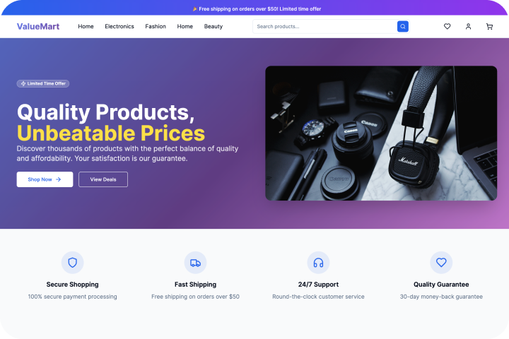 Extensive online store