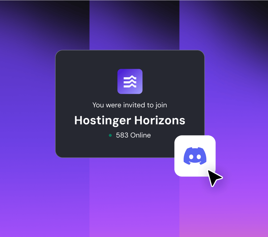 Únete a la comunidad de Hostinger Horizons en Discord