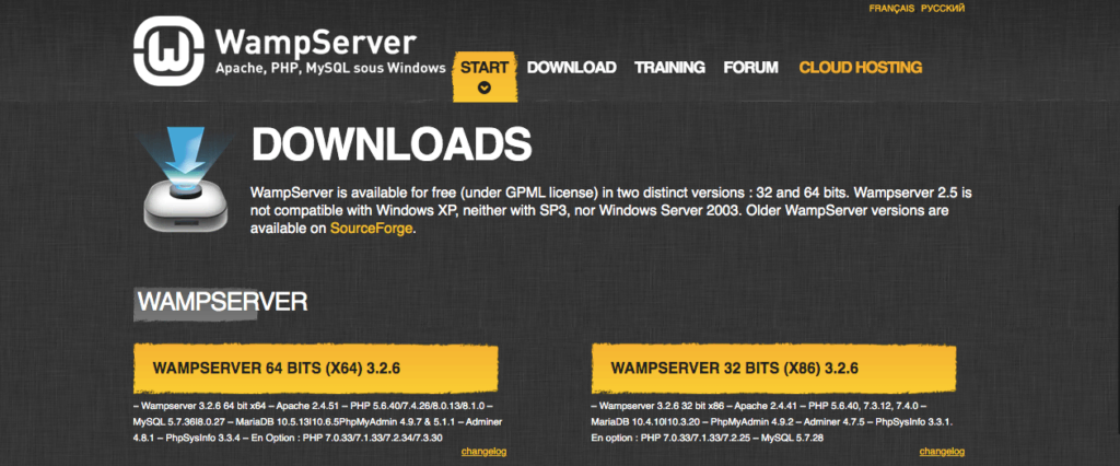 WampServer downloaden
