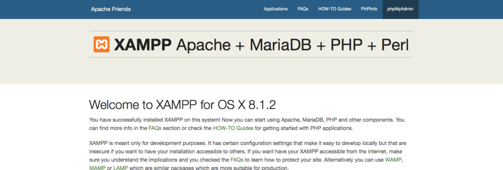 Klik rechtsboven op phpMyAdmin in http://localhost