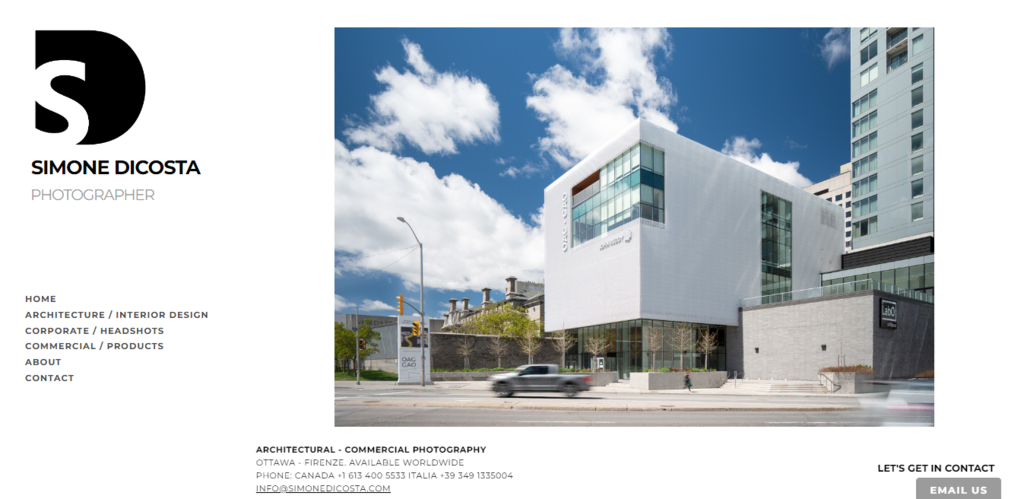 Website Fotograaf – Simone Dicosta.