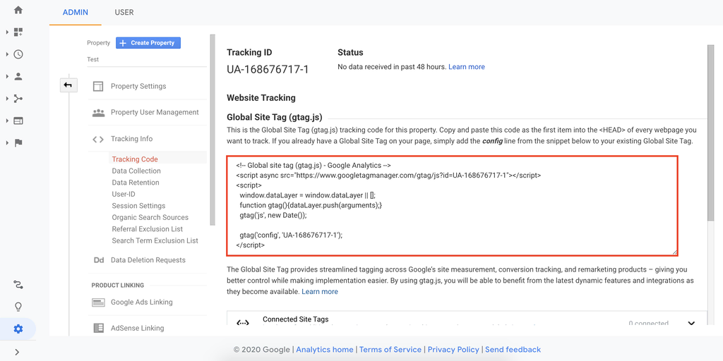 Een Google Analytics tracking code krijgen