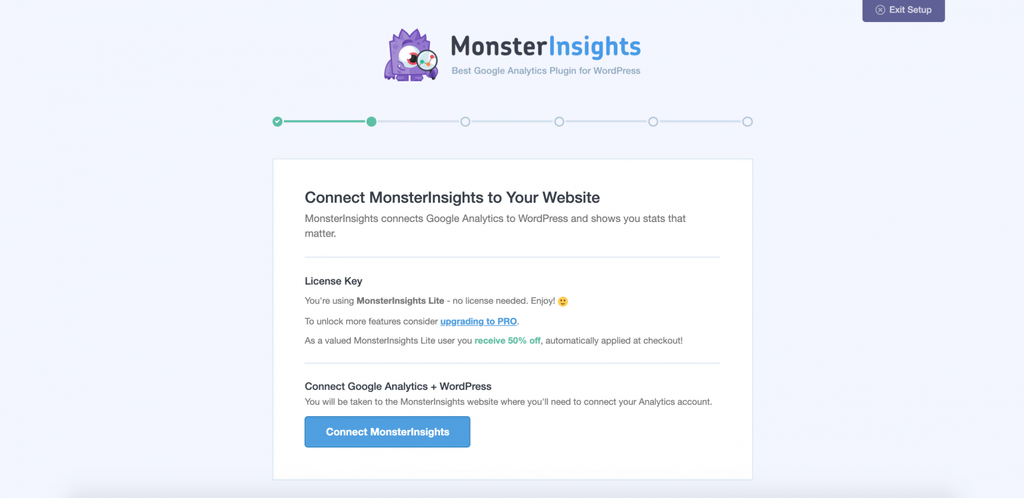 MonsterInsights verbinden met je Google Analytics account