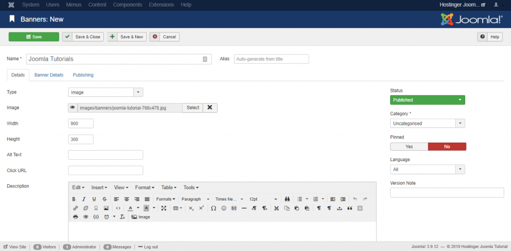 Banner maken in Joomla