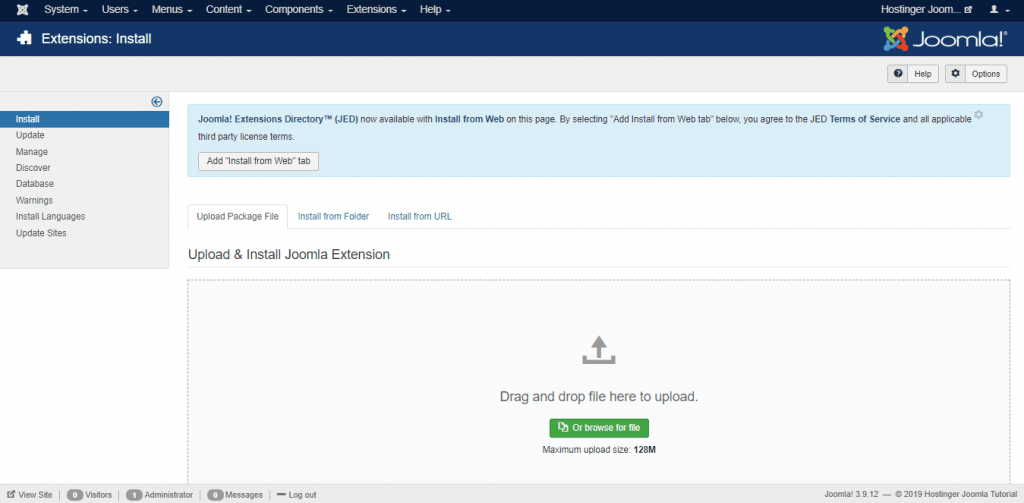 Joomla extensie installeren