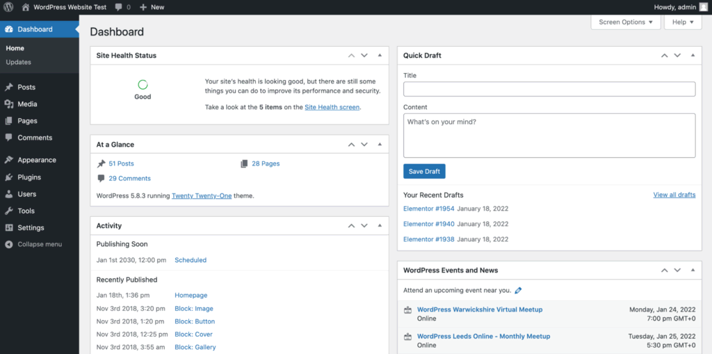 Backend is het beheerpaneel met alle tools voor het beheren van je inhoud.