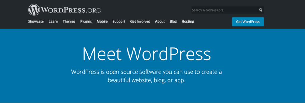 WordPress.org startpagina