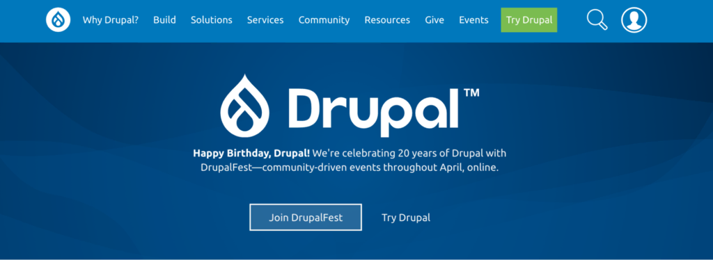 Drupal startpagina