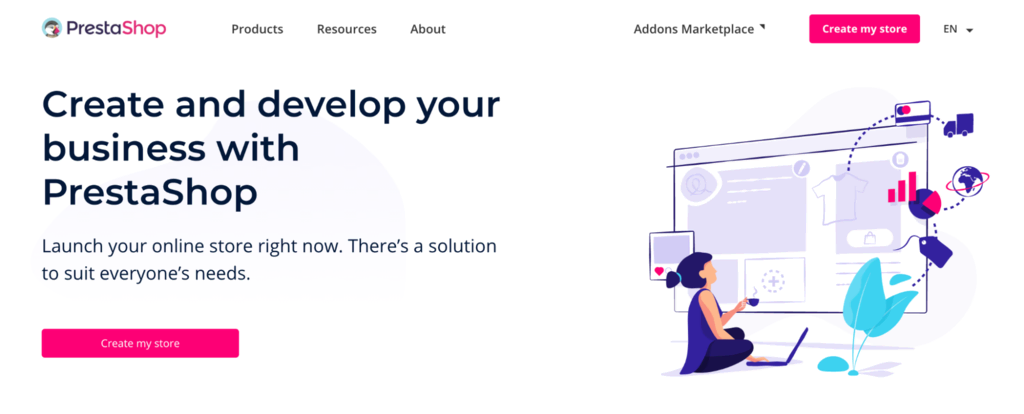 PrestaShop startpagina