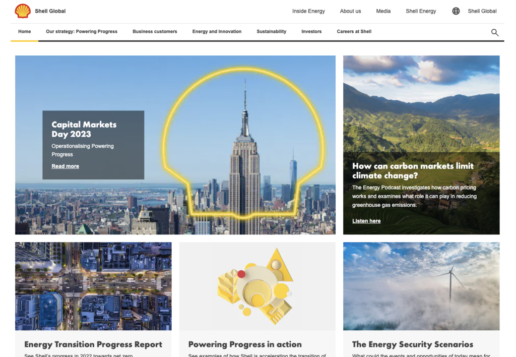 Shell startpagina