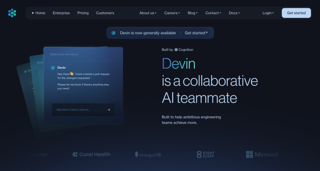 Devin AI startpagina