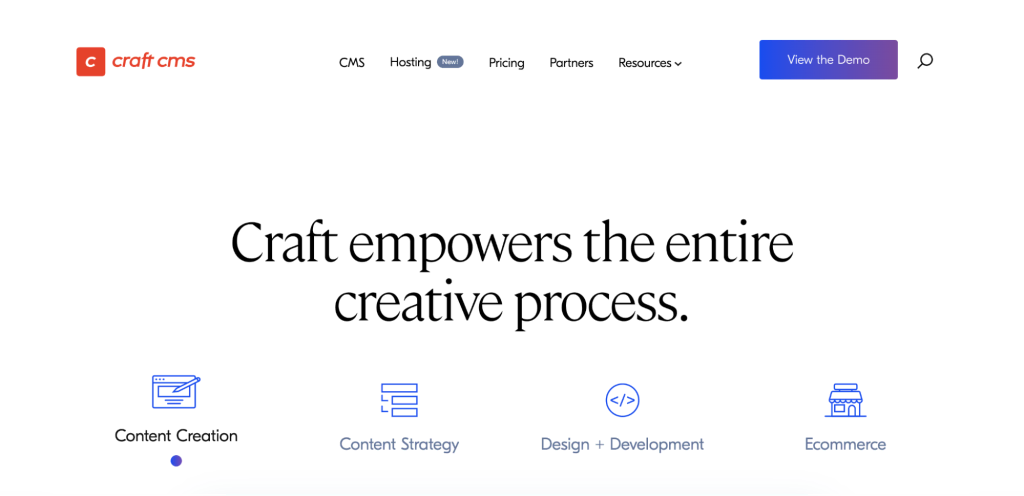 Craft CMS startpagina