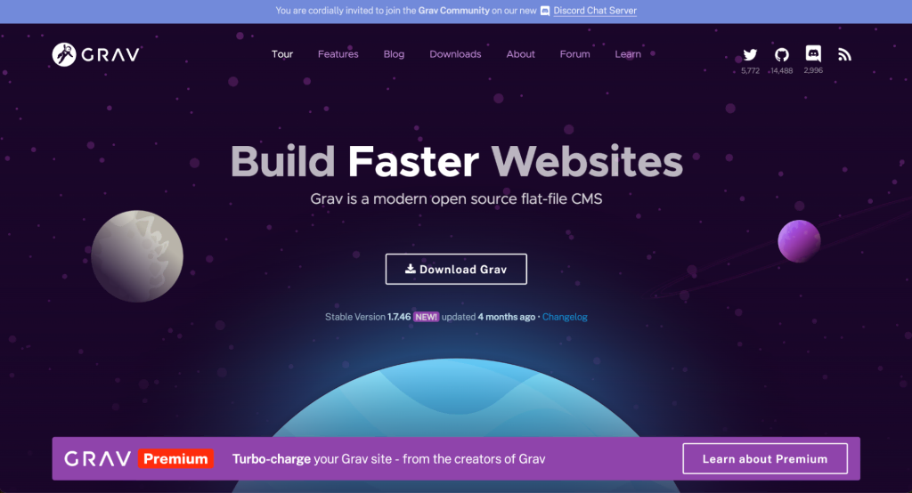 Grav startpagina