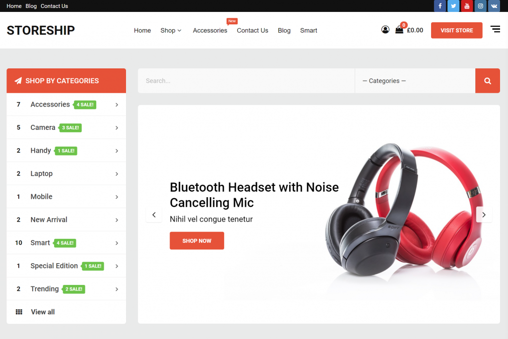 Thème WordPress d'e-commerce Storeship