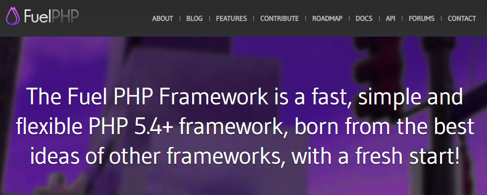 Page d'accueil Fuel PHP Framework