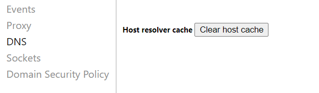 err_cache_miss Vider le cache DNS dans Chrome