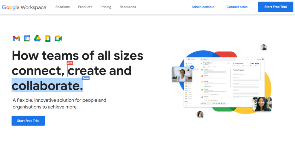outils-de-gestion-de-sites-web Page d'accueil de Google Workspace