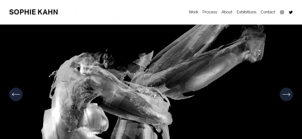Page d'accueil du site web de Sophie Kahn