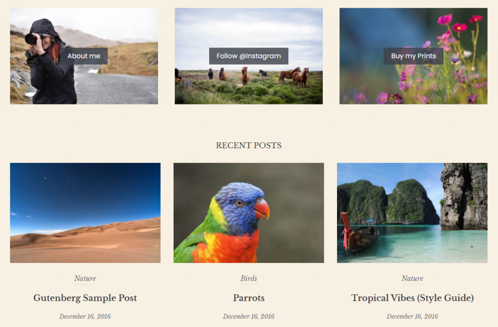 themes-wordpress-simples Le site démo du thème Eclipse montrant la section Messages récents