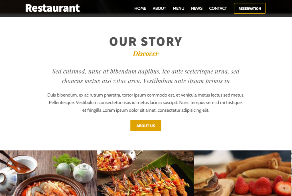 themes-wordpress-simples Le site démo du restaurant du thème Ultra