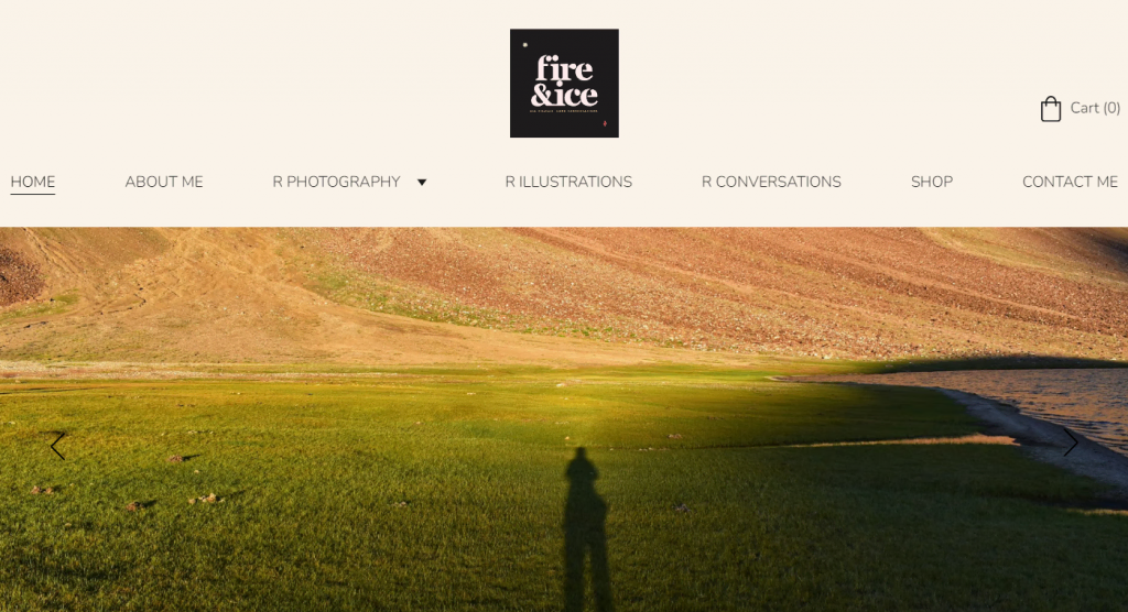Page d'accueil de Fire and Ice
