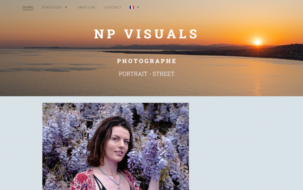 Page d'accueil du site web NP Visuals