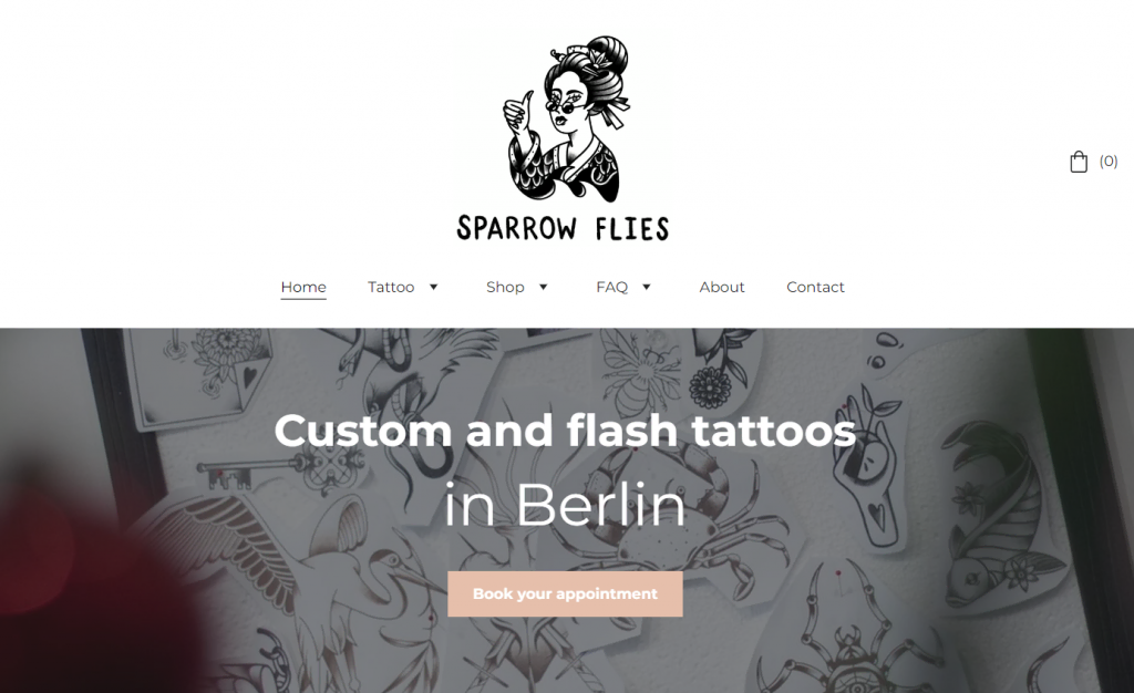 Page d'accueil de Sparrow flies tattoo