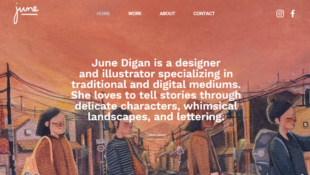 Página de inicio de June Digan