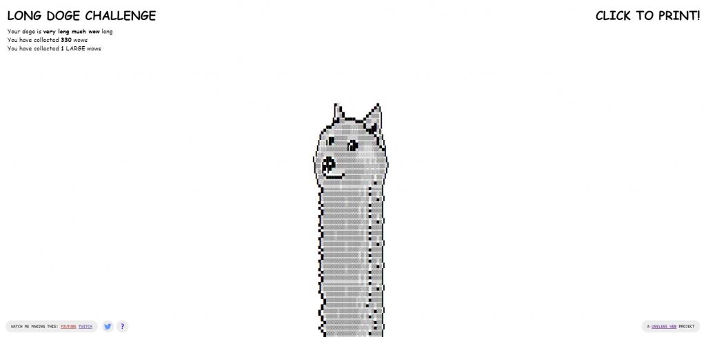 site-bizarre Site web bizarre The Long Doge Challenge