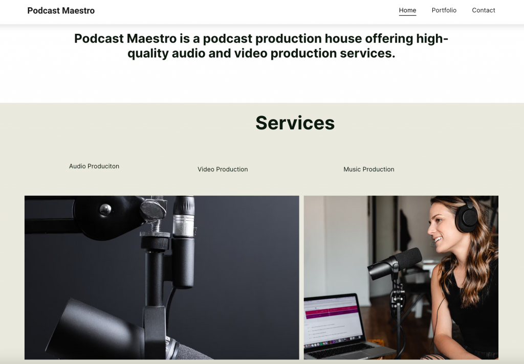 Página de inicio de Podcast Maestro
